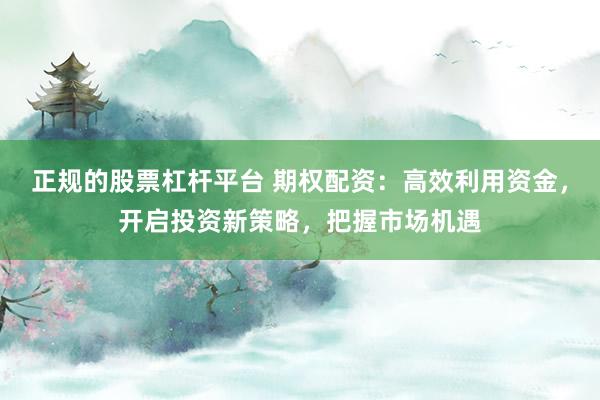 正规的股票杠杆平台 期权配资：高效利用资金，开启投资新策略，把握市场机遇