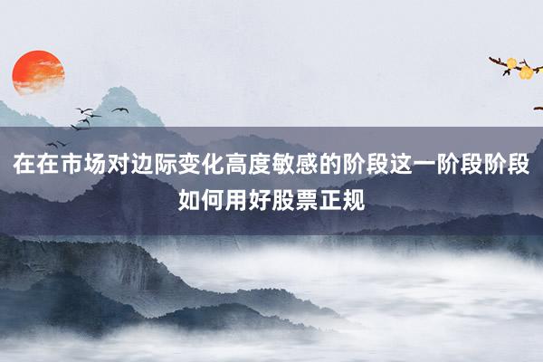在在市场对边际变化高度敏感的阶段这一阶段阶段如何用好股票正规