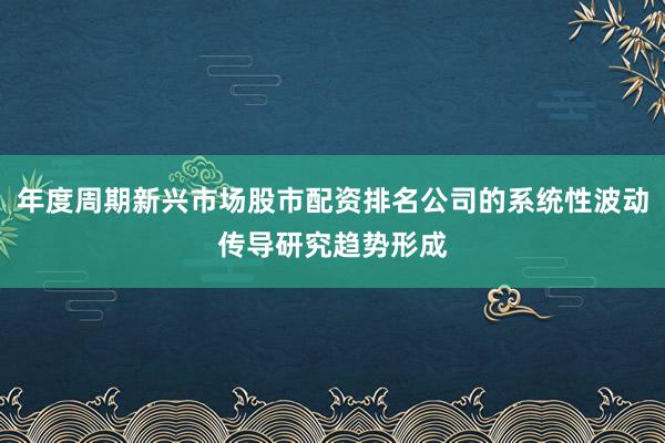 年度周期新兴市场股市配资排名公司的系统性波动传导研究趋势形成